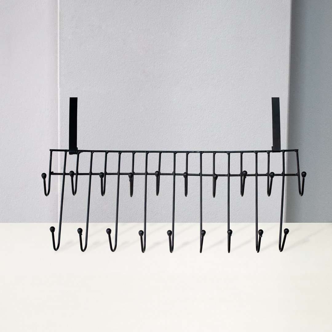 Over the Door 19-Hook Hanger Rack | Space-Saving Door Organizer Over The Door 19-Hook Hanger - Image 1