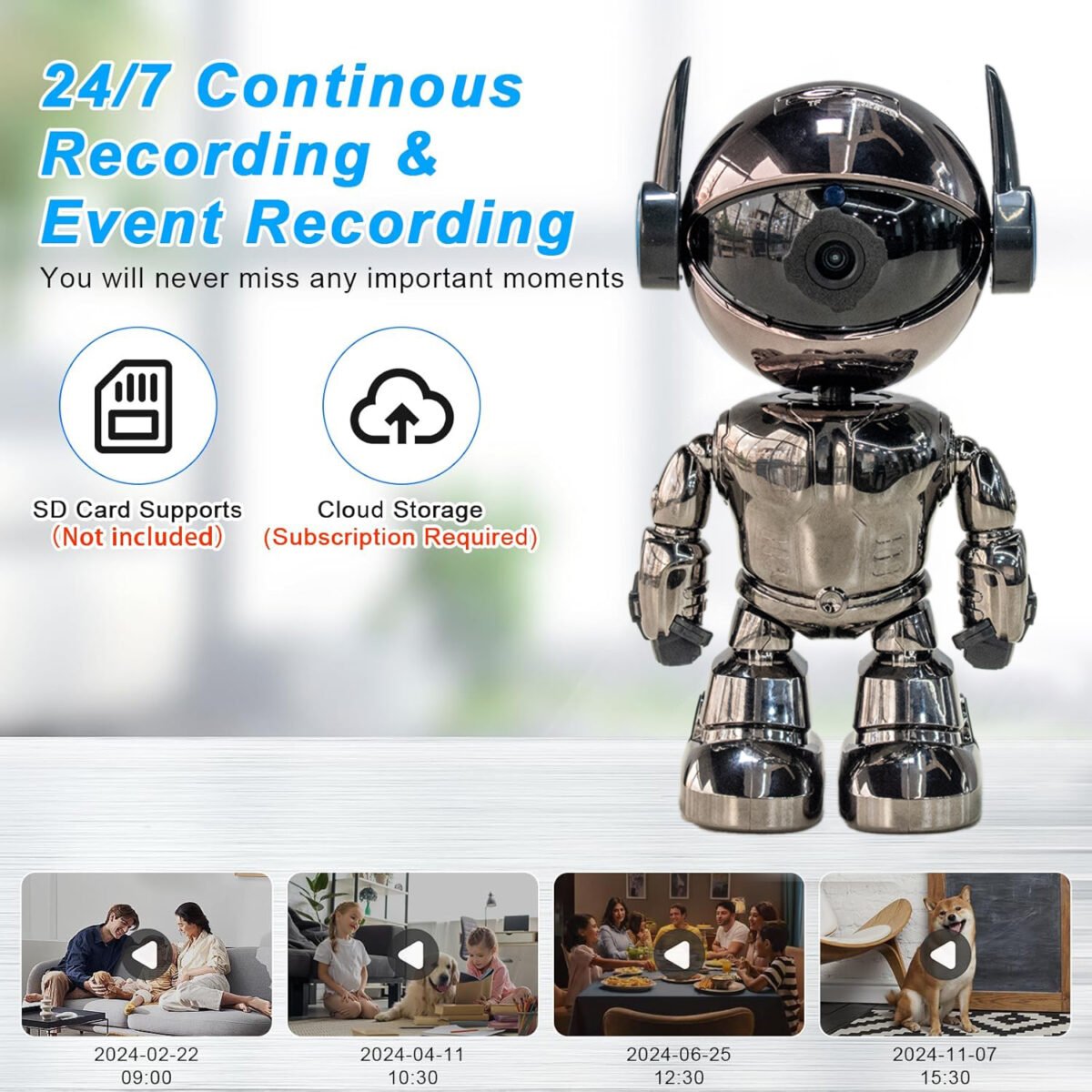 2MP 1080P Astronaut Robot IP WiFi Camera – Baby Monitor with Night Vision, Private Space Security - Image 9