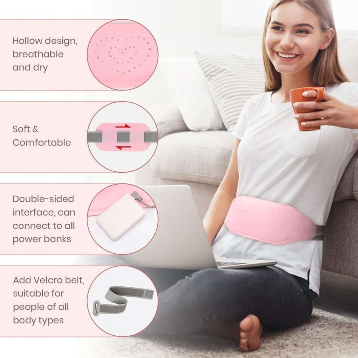 Portable Menstrual Heating Pad with Vibration Massage - Image 4